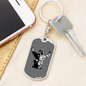 Firefighter In Uniform Keychain Stainless Steel or 18k Gold Dog Tag Keyring-Express Your Love Gifts