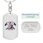 Firefighter Is A Saver Keychain Stainless Steel or 18k Gold Dog Tag Keyring-Express Your Love Gifts