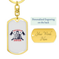 Firefighter Is A Saver Keychain Stainless Steel or 18k Gold Dog Tag Keyring-Express Your Love Gifts