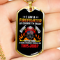 Firefighter Is My Job Necklace Stainless Steel or 18k Gold Dog Tag 24" Chain-Express Your Love Gifts