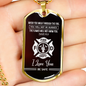 Firefighter Isaiah 43:2 Necklace Stainless Steel or 18k Gold Dog Tag 24" Chain-Express Your Love Gifts