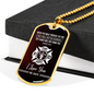 Firefighter Isaiah 43:2 Necklace Stainless Steel or 18k Gold Dog Tag 24" Chain-Express Your Love Gifts
