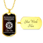 Firefighter Isaiah 43:2 Necklace Stainless Steel or 18k Gold Dog Tag 24" Chain-Express Your Love Gifts