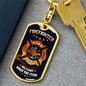 Firefighter Keychain Dog Tag We Fight What You Fear Stainless Steel or18k Gold-Express Your Love Gifts