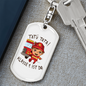 Firefighter Kid With Firetruck Keychain Stainless Steel or 18k Gold Dog Tag Keyring-Express Your Love Gifts