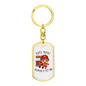 Firefighter Kid With Firetruck Keychain Stainless Steel or 18k Gold Dog Tag Keyring-Express Your Love Gifts