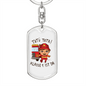 Firefighter Kid With Firetruck Keychain Stainless Steel or 18k Gold Dog Tag Keyring-Express Your Love Gifts