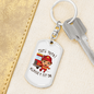 Firefighter Kid With Firetruck Keychain Stainless Steel or 18k Gold Dog Tag Keyring-Express Your Love Gifts