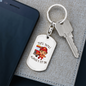 Firefighter Kid With Firetruck Keychain Stainless Steel or 18k Gold Dog Tag Keyring-Express Your Love Gifts