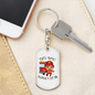 Firefighter Kid With Firetruck Keychain Stainless Steel or 18k Gold Dog Tag Keyring-Express Your Love Gifts