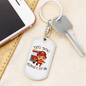 Firefighter Kid With Firetruck Keychain Stainless Steel or 18k Gold Dog Tag Keyring-Express Your Love Gifts