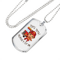 Firefighter Kid With Firetruck Necklace Stainless Steel or 18k Gold Dog Tag 24" Chain-Express Your Love Gifts