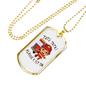 Firefighter Kid With Firetruck Necklace Stainless Steel or 18k Gold Dog Tag 24" Chain-Express Your Love Gifts
