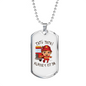 Firefighter Kid With Firetruck Necklace Stainless Steel or 18k Gold Dog Tag 24" Chain-Express Your Love Gifts