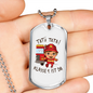 Firefighter Kid With Firetruck Necklace Stainless Steel or 18k Gold Dog Tag 24" Chain-Express Your Love Gifts