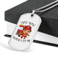 Firefighter Kid With Firetruck Necklace Stainless Steel or 18k Gold Dog Tag 24" Chain-Express Your Love Gifts