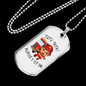 Firefighter Kid With Firetruck Necklace Stainless Steel or 18k Gold Dog Tag 24" Chain-Express Your Love Gifts