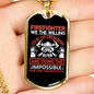 Firefighter Led By The Unknown Ecklace Stainless Steel or 18k Gold Dog Tag 24" Chain-Express Your Love Gifts