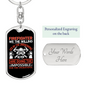 Firefighter Led By The Unknown Keychain Stainless Steel or 18k Gold Dog Tag Keyring-Express Your Love Gifts