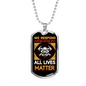 Firefighter Lives Matter Necklace Stainless Steel or 18k Gold Dog Tag 24" Chain-Express Your Love Gifts