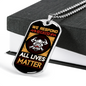 Firefighter Lives Matter Necklace Stainless Steel or 18k Gold Dog Tag 24" Chain-Express Your Love Gifts