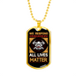 Firefighter Lives Matter Necklace Stainless Steel or 18k Gold Dog Tag 24" Chain-Express Your Love Gifts