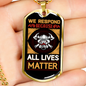 Firefighter Lives Matter Necklace Stainless Steel or 18k Gold Dog Tag 24" Chain-Express Your Love Gifts