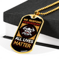 Firefighter Lives Matter Necklace Stainless Steel or 18k Gold Dog Tag 24" Chain-Express Your Love Gifts