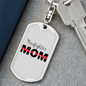 Firefighter Mom Keychain Stainless Steel or 18k Gold Dog Tag Keyring-Express Your Love Gifts