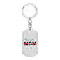Firefighter Mom Keychain Stainless Steel or 18k Gold Dog Tag Keyring-Express Your Love Gifts