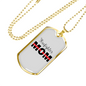 Firefighter Mom Necklace Stainless Steel or 18k Gold Dog Tag 24" Chain-Express Your Love Gifts