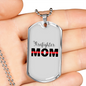 Firefighter Mom Necklace Stainless Steel or 18k Gold Dog Tag 24" Chain-Express Your Love Gifts