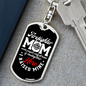 Firefighter Mom Raised Keychain Stainless Steel or 18k Gold Dog Tag Keyring-Express Your Love Gifts