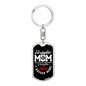Firefighter Mom Raised Keychain Stainless Steel or 18k Gold Dog Tag Keyring-Express Your Love Gifts