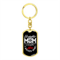 Firefighter Mom Raised Keychain Stainless Steel or 18k Gold Dog Tag Keyring-Express Your Love Gifts