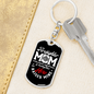 Firefighter Mom Raised Keychain Stainless Steel or 18k Gold Dog Tag Keyring-Express Your Love Gifts