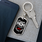 Firefighter Mom Raised Keychain Stainless Steel or 18k Gold Dog Tag Keyring-Express Your Love Gifts