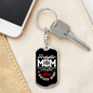 Firefighter Mom Raised Keychain Stainless Steel or 18k Gold Dog Tag Keyring-Express Your Love Gifts