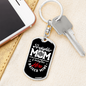Firefighter Mom Raised Keychain Stainless Steel or 18k Gold Dog Tag Keyring-Express Your Love Gifts
