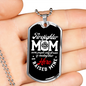 Firefighter Mom Raised Necklace Stainless Steel or 18k Gold Dog Tag 24" Chain-Express Your Love Gifts