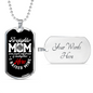 Firefighter Mom Raised Necklace Stainless Steel or 18k Gold Dog Tag 24" Chain-Express Your Love Gifts