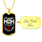 Firefighter Mom Raised Necklace Stainless Steel or 18k Gold Dog Tag 24" Chain-Express Your Love Gifts