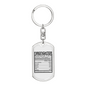 Firefighter Nutritional Facts Keychain Stainless Steel or 18k Gold Dog Tag Keyring-Express Your Love Gifts