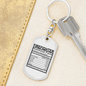 Firefighter Nutritional Facts Keychain Stainless Steel or 18k Gold Dog Tag Keyring-Express Your Love Gifts