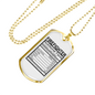 Firefighter Nutritional Facts Necklace Stainless Steel or 18k Gold Dog Tag 24" Chain-Express Your Love Gifts