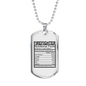 Firefighter Nutritional Facts Necklace Stainless Steel or 18k Gold Dog Tag 24" Chain-Express Your Love Gifts