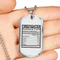 Firefighter Nutritional Facts Necklace Stainless Steel or 18k Gold Dog Tag 24" Chain-Express Your Love Gifts