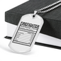 Firefighter Nutritional Facts Necklace Stainless Steel or 18k Gold Dog Tag 24" Chain-Express Your Love Gifts