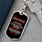 Firefighter Risktaking Keychain Stainless Steel or 18k Gold Dog Tag Keyring-Express Your Love Gifts