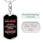 Firefighter Risktaking Keychain Stainless Steel or 18k Gold Dog Tag Keyring-Express Your Love Gifts